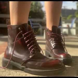 Like New Zara Trafaluc Red Combat Boots